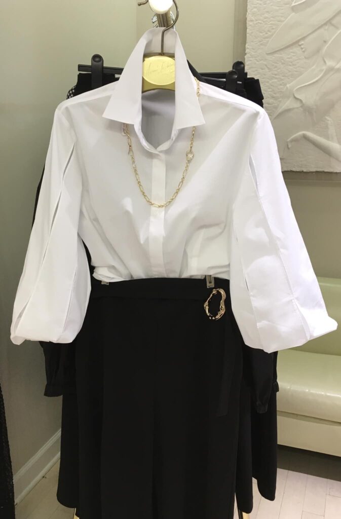 White Blouse and Black Skirt
